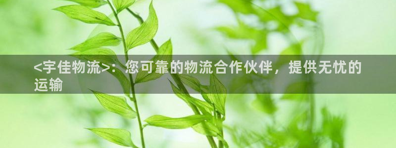 28圈加拿大预测：<宇佳物流>：您可